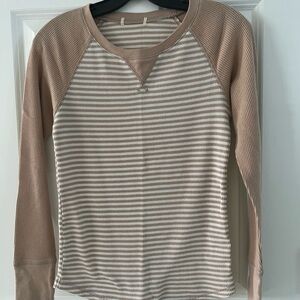 Striped Long Sleeve Raglan Top